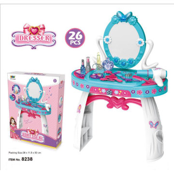 Pretend Play Kids Fishon Beauty set Vanity Table Make Up Toy for Girls